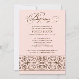 VINTAGE ELEGANCE     BAPTISM INVITATION