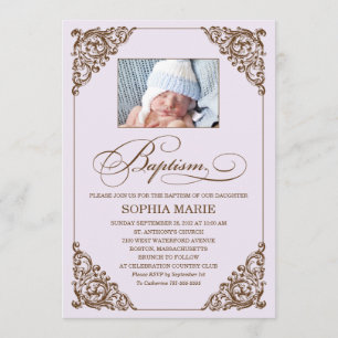 VINTAGE ELEGANCE     BAPTISM INVITATION