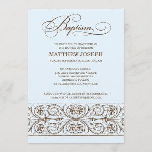 VINTAGE ELEGANCE     BAPTISM INVITATION