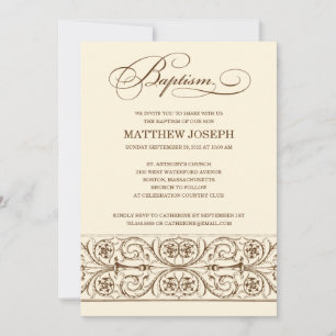 VINTAGE ELEGANCE     BAPTISM INVITATION