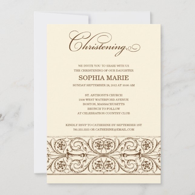 VINTAGE ELEGANCE  |  BAPTISM INVITATION (Front)