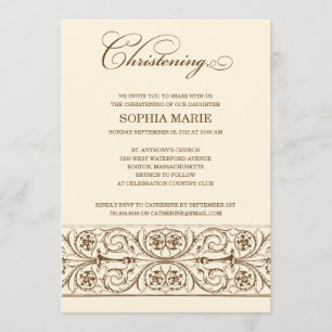 VINTAGE ELEGANCE     BAPTISM INVITATION