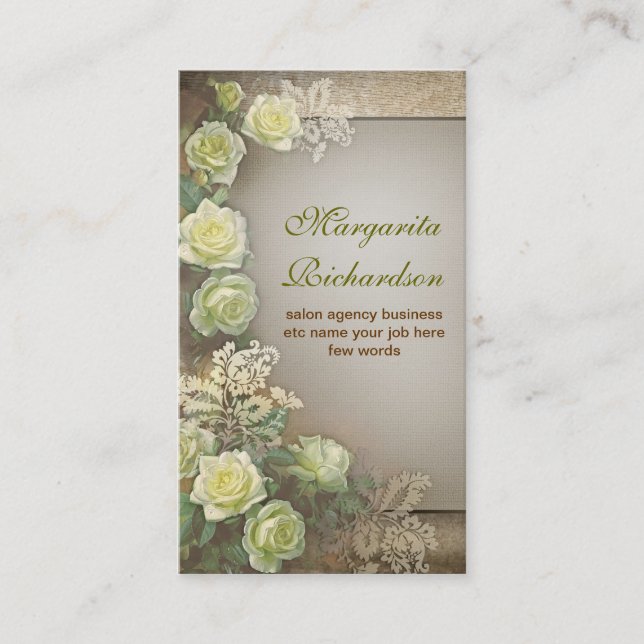 vintage elegance beautiful business cards (Front)