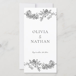 Vintage Elegance Black & White Wedding Program