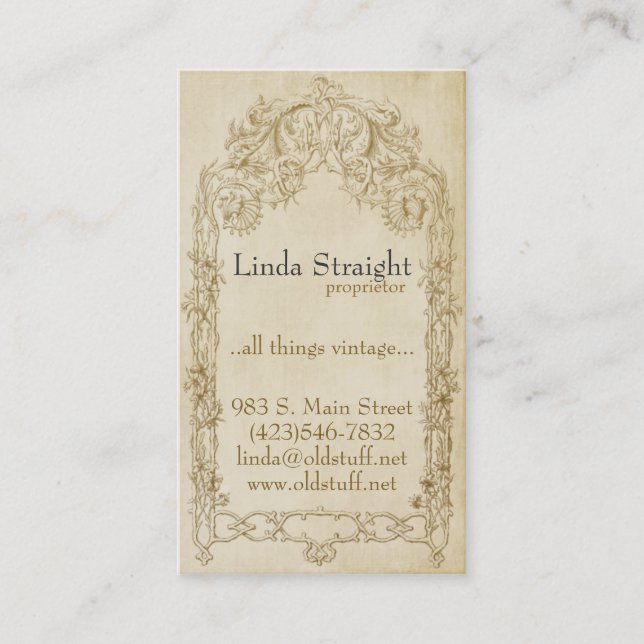 Vintage Elegance Business Card (Front)