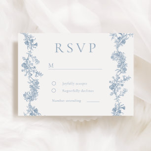 Vintage Elegance: Classic Floral Wedding RSVP Card
