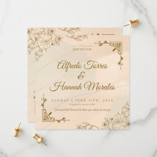 Vintage Elegance: Classic Floral Wedding Save The  Date