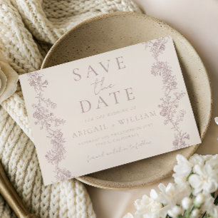 Vintage Elegance: Classic Neutral Wedding Save The Date