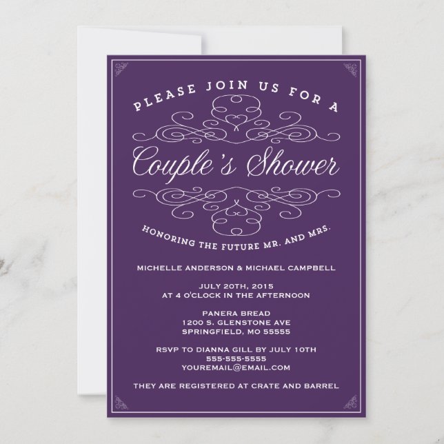 Vintage Elegance | Couple's Shower Invitation (Front)