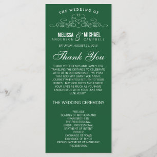 VINTAGE ELEGANCE   EMERALD WEDDING PROGRAM PROGRAMME