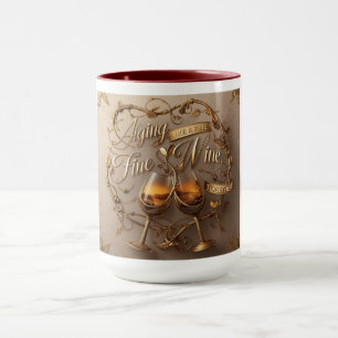 Vintage Elegance Mug: Aging Like a Fine Wine Mug