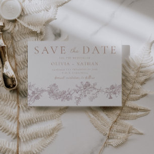 Vintage Elegance: Neutral Classic Floral Wedding Save The Date