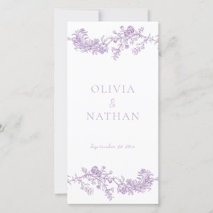 Vintage Elegance Purple Wedding Ceremony Program