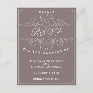 VINTAGE ELEGANCE RSVP POSTCARD
