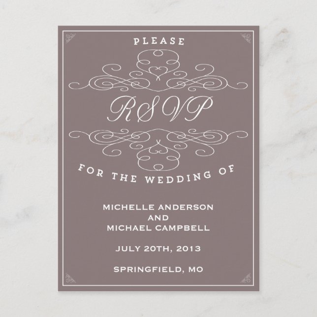VINTAGE ELEGANCE | RSVP POSTCARD (Front)