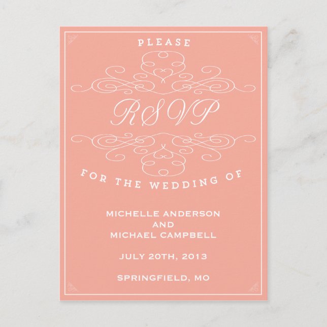 VINTAGE ELEGANCE | RSVP POSTCARD (Front)