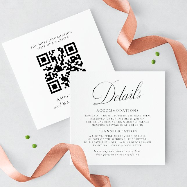 Vintage Elegance Script Wedding Details Invitation (Creator Uploaded)