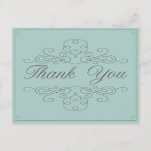 Vintage Elegance Thank You Postcard