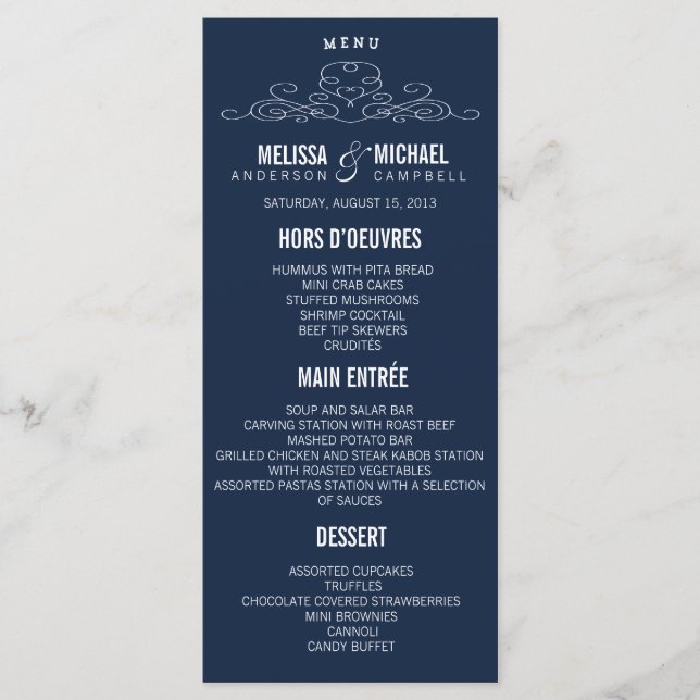 VINTAGE ELEGANCE | WEDDING MENU (Front)