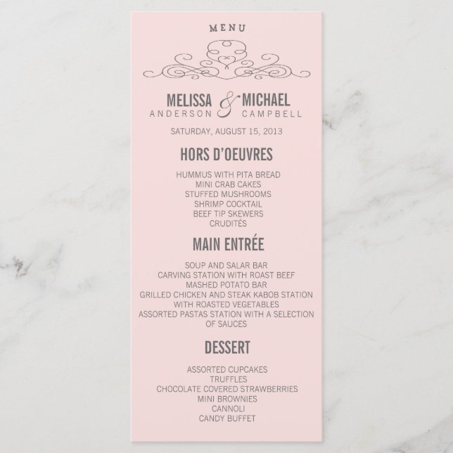 VINTAGE ELEGANCE | WEDDING MENU (Front)