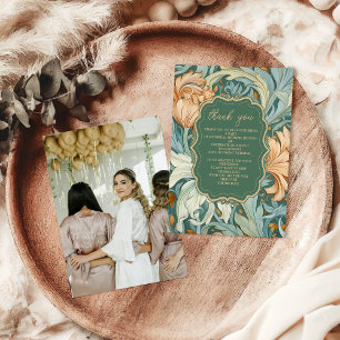 Vintage Elegance William Morris Floral Bridal Thank You Card