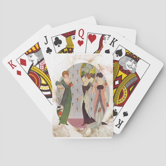 Vintage elegant 1920’s ladies fashion playing cards (Back)