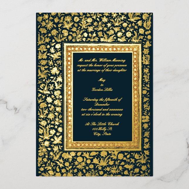 Vintage Elegant 19th Century Gold Floral Wedding (Front)