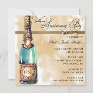 Vintage Elegant 50th Anniversary Party Invitations