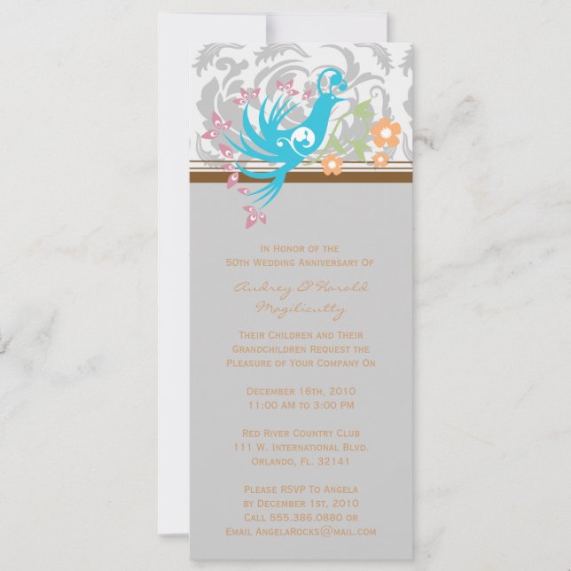 Vintage Elegant Anniversary Party Invitation (Front)