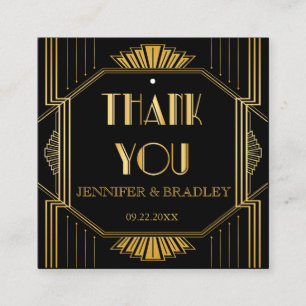 Vintage Elegant Art Deco Gold Wedding Gift Tags