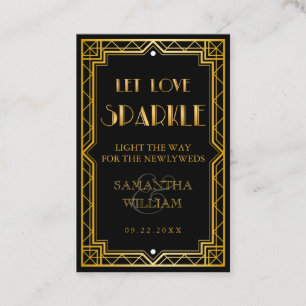 Vintage Elegant Art Deco Gold Wedding Send-Off Bus Business Card