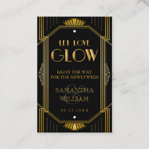 Vintage Elegant Art Deco Gold Wedding Send-Off Tag