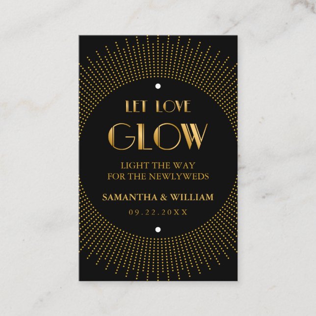 Vintage Elegant Art Deco Gold Wedding Send-Off Tag (Front)