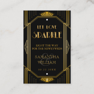 Vintage Elegant Art Deco Gold Wedding Send-Off Tag