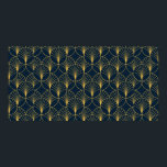 Vintage elegant Art Deco style seamless pattern wi Poster<br><div class="desc">Vintage elegant Art Deco style seamless pattern with fan shape golden motifs on dark blue background. Geometric abstract texture pattern.</div>