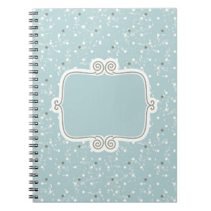 Vintage,elegant,baby blue,damask,antique,chic,read notebook