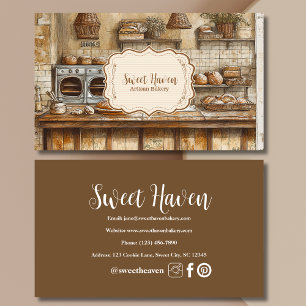 Vintage Elegant Bakery Business Card