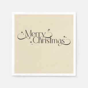 Vintage Elegant Black and Gold Christmas Napkin