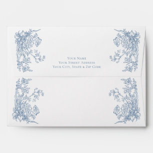 Vintage Elegant Blue Carriage Garden Wedding Envelope