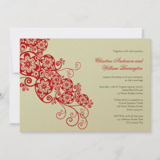 Vintage Elegant Boho Floral Paisley Wedding Invite