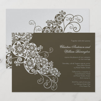 Vintage Elegant Boho Floral Paisley Wedding Invite