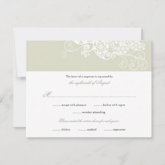 Vintage Elegant Boho Floral Paisley Wedding RSVP Card