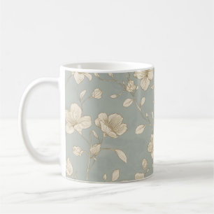 Vintage Elegant Botanical Line Art Coffee Mug