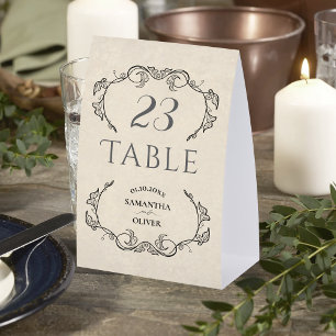 Vintage Elegant Botanical Wedding Table Card