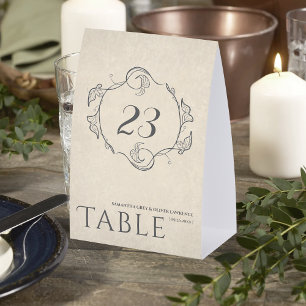 Vintage Elegant Botanical Wedding Table Card