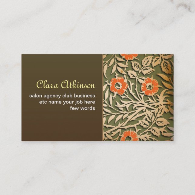 vintage elegant brown business card template (Front)