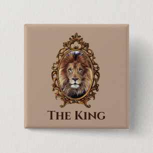 Vintage Elegant Brown Lion King Retro Dads 15 Cm Square Badge