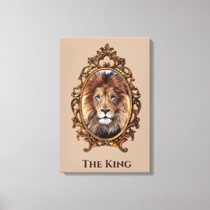 Vintage Elegant Brown Lion King Retro Dads Canvas Print