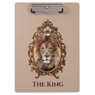 Vintage Elegant Brown Lion King Retro Dads Clipboard