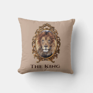 Vintage Elegant Brown Lion King Retro Dads Cushion
